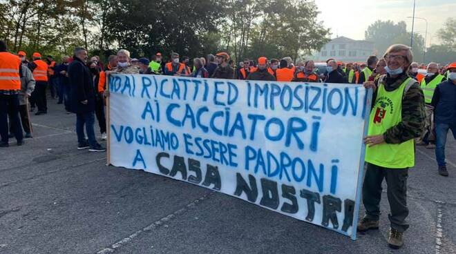 caccia cacciatori manifestazione san polo 22 ottobre 2021