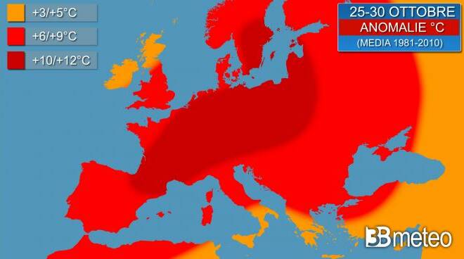 caldo anomalo ottobre 2022