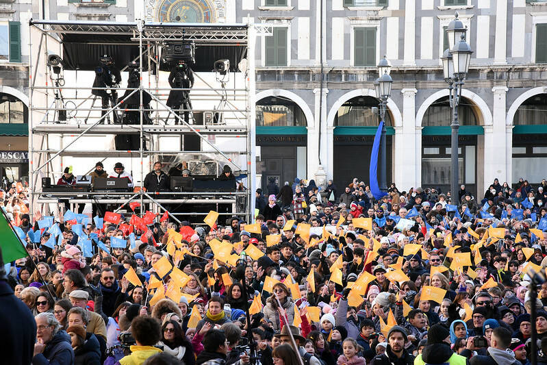 Capitale della cultura bambini in piazza loggia sabato 21 gennaio 2023