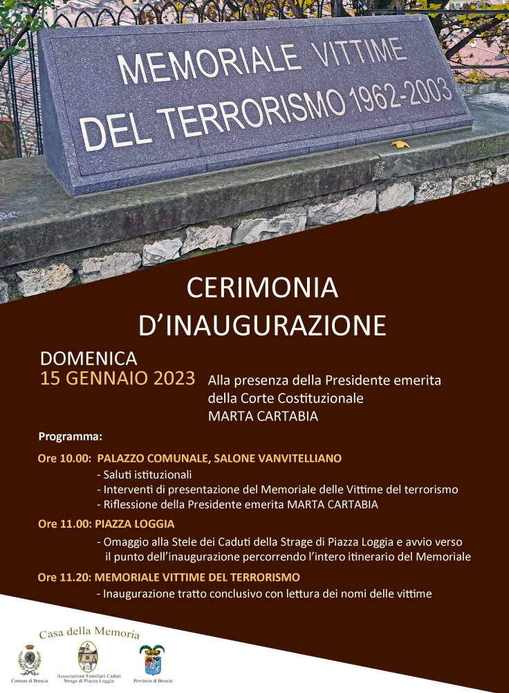 Locandina Memoriale vittime del terrorismo