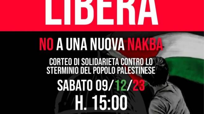 manifestazione palestina sabato 9 dicembre, pro-palestina