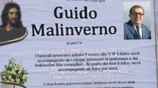 finto necrologio Guido Malinverno