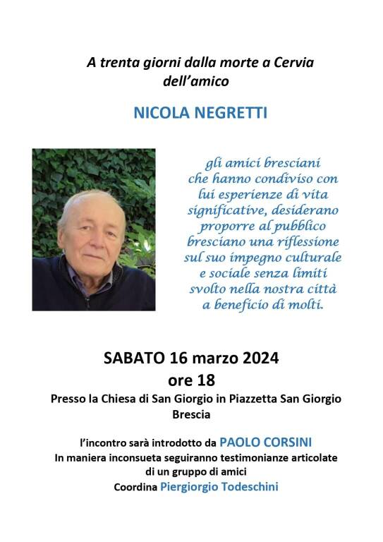 locandina incontro su nicola negretti