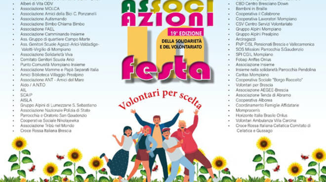 Locandina della Festa della associazioni al Parco Castelli di Mompiano