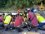 Vezza d'Oglio ciclista caduto sulla strada della Valgrande vigili del fuoco Ambulanza