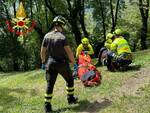 Vigili del fuoco soccorso caduto da una pianta Villa Carcina