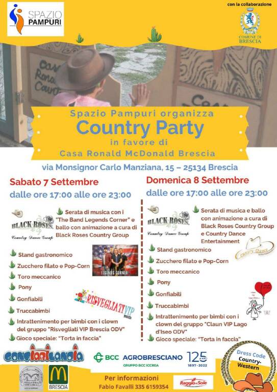 Country Party" in favore di 'Casa Ronald Mc DonaldBrescia'