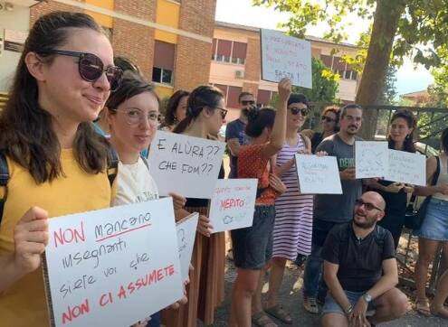 Manifestazione insegnanti USP 